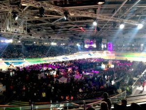Six Day Berlin 2018 mit Agentur Kontraschall Promotion mit T-Shirt Kanonen im Velodrom