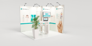 Messestand der Hire a Doctor Group Berlin von Agentur Kontraschall Event-Technik